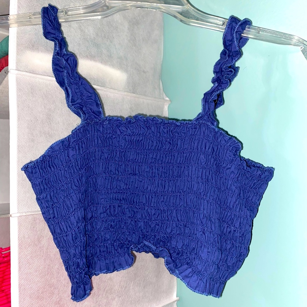 Blue crop top